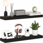 Furinno Tanna Floating Shelves for Wall Set of 2, 9 x 35 Wall Shelf, Wall Mounted Floating Shelf with Invisible Bracket, 2-in