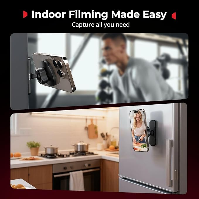 SMALLRIG Magnetic Phone Mount Gym for iPhone 17/16/15/14/13 Series, Adjustable Phone Holder Gym for Huawei, for Samsung, for Xiaomi, Double-Sided Magnetic Design - 5460