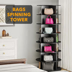 SpaceAid 7 Tier Rotating Shoe Rack Tower, Spinning Shoe Display Lazy Susan, Revolving 360 Shoe Rack Storage Round Carousel, V
