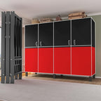 Heavy Duty Portable Closet Wardrobe, Garment Rack with Cover & Hanging Rods, Freestanding Wardrobe with Magnetic Door, Metal 