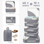 10 Set Packing Cubes for Travel, Gifts for Women Mom,Anti-Tearing Suitcase Organizer for Luggage with Shoe & Hanging Toiletry