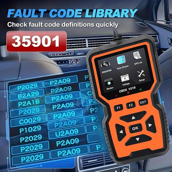 OBD2 Scanner Diagnostic Tool - Check Engine Light Code Reader, Reset Function, Data Stream, I/M Readiness, Full Features, Modes