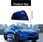 Compatible with Tesla Model Y Side Mirror Cover Replacement 2021 2022 2023 2024, Right Passenger Side Rearview Mirror Cover Cap for Model Y Accessories(blue)