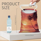 Hanging Car Garbage Bag, Cute Car Trash Can Bag, Automotive Accessories for Women Men Beautiful Tropical Sunset Palm
