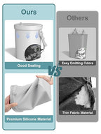 Waterproof Car Garbage Can, 1.9 Gallon Soft Silicone Hanging Trash Can for Car with Lid, Easy to Clean Multi-Purpose Automotive Garbage Bin