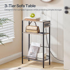 HOOBRO Floating Shelves and Console Table Bundle, Wall Mounted Shelf Set of 2, 15.7" Narrow Entryway Table with Charging Stat