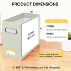 BALEINE File Organizer Box, Cardboard File Folder Organizer with Handle for Letter Size, Portable Collapsible Hanging Filing 