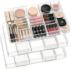 Acrylic Expandable Desk Drawer Organizer with 11 Adjustable Compartments and 6 Removable Dividers Desk Accessories for Office