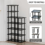 Vertical Tall Shoe Rack Organizer for Entryway -12 Tier Free Standing Slim Narrow Bamboo Wood Corner Stackable Shoe Boots Sto