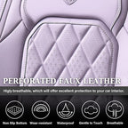Coverado Car Seat Cover Front Seats, 2-Pack Luxury Faux Leather Seat Covers, Purple Car Seat Cover, Waterproof Car Seat Prote