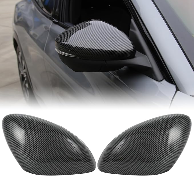 ROCCS Compatible with 2021-2023 Mustang Mach-E Side Mirror Cover Caps Auto Car Mirror Cover Rearview Mirror Guard Covers Replacement Door Side Exterior Decoration Trims Accessories(Bright Carbon)