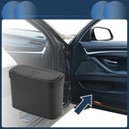 Car Trash Can Car Door 6.3" Length 2.8" Width 4.7" Height Auto Trash Bin Plastic Black Hanging