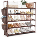 VILICK Shoe Rack for Closet Shoe Organizer Space Saver Storage for 20-25 Pair Shoe Shelf with Hook and Side Pocket Free Stand