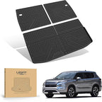 LASFIT Trunk Cargo Mats for Mitsubishi Outlander 2022-2025 (Not Fit PHEV or Sport Models), Custom Fit All-Weather TPE Rubber Backerst Mat & Trunk Mat for Mitsubishi Outlander Accessories, Black