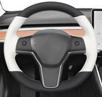 MEWANT Tesla Model 3/Model Y Hand Stitched Steering Wheel Cover for Tesla Model 3 2017-2023 / Model Y 2020-2023 for Tesla Model 3/Y Accessories