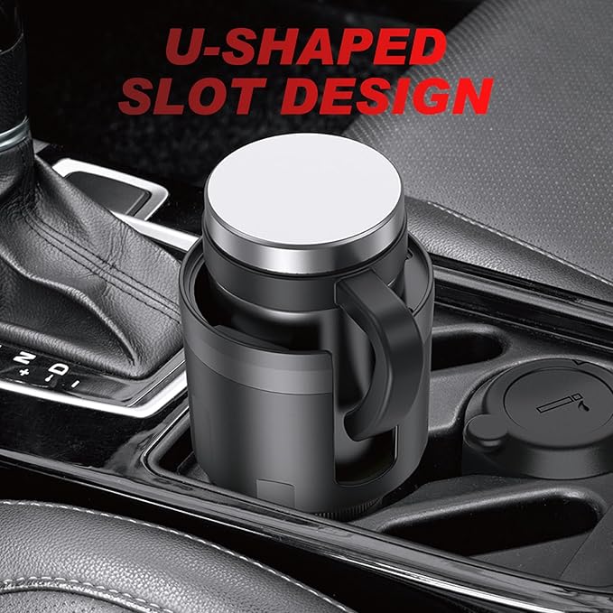 Frokom Cup Holder Expander for Car,Upgraded Car Cup Holder Expander Adapter with Offset Adjustable Base, Fit Most Large Bottl