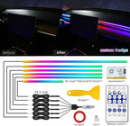 Dreamcolor Acrylic Interior Car LED Strip Light with USB/Type C, RGB 6 in 1 with 187 inches 650 LEDs Strip, Dynamic Chasing Music Sync Neon Ambient Lighting Kits