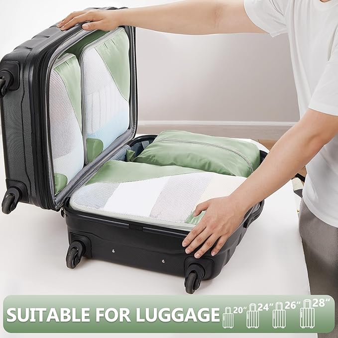 8 Set Packing Cubes for Travel, Gifts for Women Mom,Anti-Tearing Suitcase Organizer for Luggage with Shoe & Hanging Toiletry 