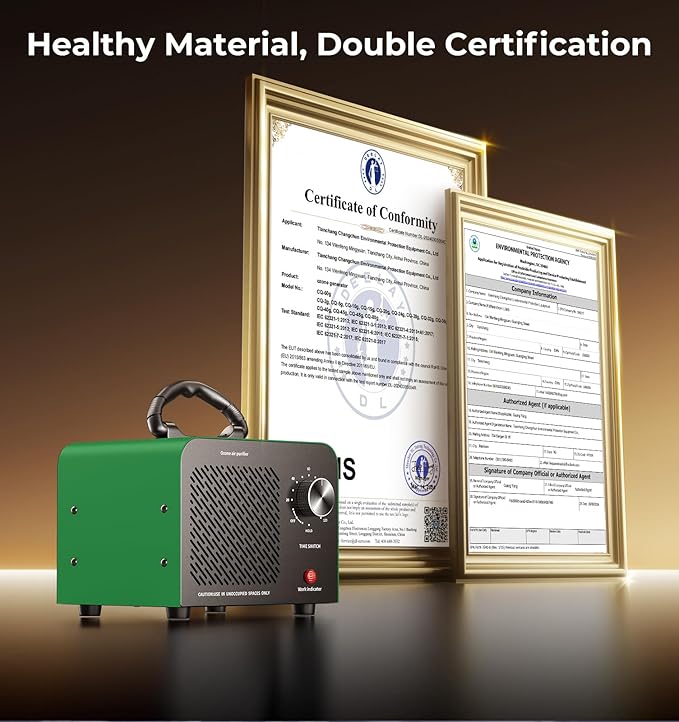 Ozone Generator, 48,000mg/h High Capacity O3 Machine for Large Spaces Up to 4,000 Sq Ft, Portable Odor Eliminator for Car, Ho