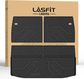 LASFIT Trunk Cargo Mats for Mitsubishi Outlander 2022-2025 (Not Fit PHEV or Sport Models), Custom Fit All-Weather TPE Rubber Backerst Mat & Trunk Mat for Mitsubishi Outlander Accessories, Black