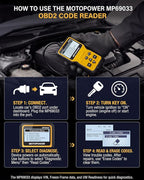 MOTOPOWER MP69033 Car OBD2 Scanner Code Reader Engine Fault Scanner CAN Diagnostic Scan Tool for All OBD II Protocol Cars Since