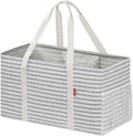 LHZK Standing Extra Large Utility Tote Bag with Metal Wire Frame and the Sides Rinforced, Extra Large Tote Bag with Handle,