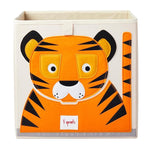 3 Sprouts Toy Storage Organizer: Toy Box Cube Organizer for Playroom, Nursery - Foldable Storage Bin - Tiger