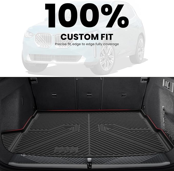LASFIT Cargo Mat & Backrest Mats Seat Protector for BMW X3 2025 2026, Custom Fit 100% TPE All Weather Protection Car Liner for BMW X3 30 xDrive M50 xDrive Trunk Mats, Black