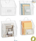 Yuzehuaza Wall File Organizer Metal Hanging File Organizer,Wall Mount File Holder, Magazine Rack and Mail Holder with Hooks f