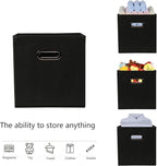 Yunkeeeper storage bins Cubes, Fabric Cube Organizer with Handle, Foldable Cube Bins for Cloth or Accessary Storage, 11x11x11