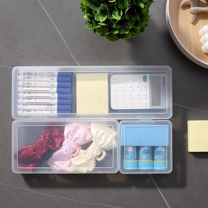 novelinks Plastic Clear Storage Containers for Organizing, Craft Storage Organizers and Stackable Storage Bins with Lids for 