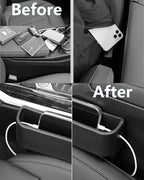 Car Seat Gap Filler Organizer, Seat Side Gap Plug with Storage Avoids Things Falling, Universal Fit Fill the Gap Between Seat and Console, Perfect for Car, SUV, Truck (Brown-1 Pack)