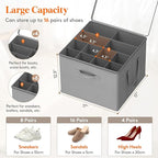 Lifewit Shoe Storage Organizer for Closet, Fabric Large Shoe Box Storage Containers with Clear Cover, Foldable Bins for Boots