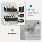 Nieifi Shower Shelves 5 Pack, Adhesive Shower Wall Shelf Organizer for Bathroom Organization, Black