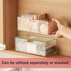 MORNITE Medicine Cabinet Drawer Organizer Set, 2-Tier Stackable Storage Drawers for Small Bathroom Mirror Toilet Wall Garage 