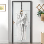 Over The Door Hooks Long with 6 Hooks, Behind The Door Towel Racks for Bathroom, Door Purse Bag Coat Robe Hanger, Hat Clothes