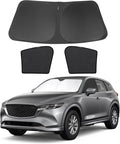 3PCS Car Window Shades Front Windshield Sun Shade Foldable Window Shade Custom Fit for 2017-2024 Mazda CX-5 Accessories Car Shades for Front Windows Anti-UV Rays Block Heat