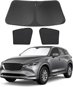 3PCS Car Window Shades Front Windshield Sun Shade Foldable Window Shade Custom Fit for 2017-2024 Mazda CX-5 Accessories Car Shades for Front Windows Anti-UV Rays Block Heat