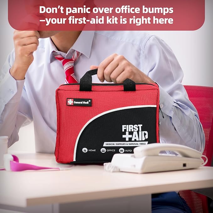 First Aid Kit -160 Pieces Compact and Lightweight - Including Cold (Ice) Pack, Emergency Blanket, Moleskin Pad,Perfect for Tr