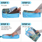PFEYRPK Lightweight Compression Packing Cubes for Suitcases, Compressible Expandable Travel Packing Organizer with Clear Toil