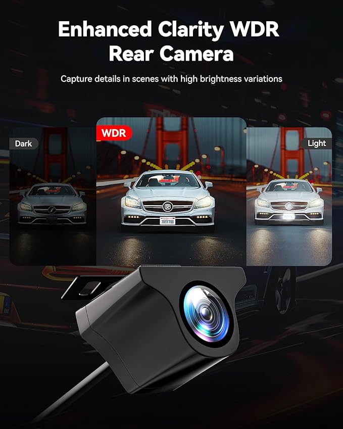 REDTIGER 4K HDR Dash Cam Front and Rear, STARVIS 2 Sensor, 5.8GHz WiFi APP, 3.18" Touchscreen, Voice Control, 128G Card Inclu
