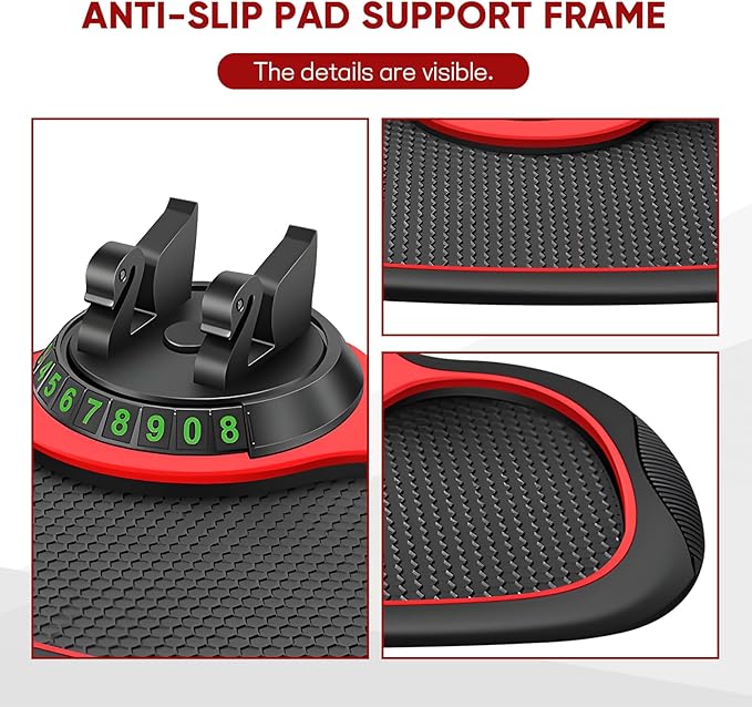 Wuyaoyao Multifunction Car Anti-Slip Mat Auto Phone Holder, PVC Car Dashboard Non-Slip Pad Phone Mount with Temporary Parking