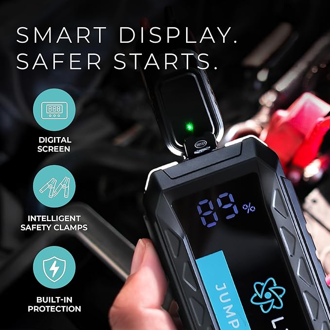 Lectron 4000A Car Battery Jump Starter, Portable Battery Booster Pack for Up to 10.0L Gas/8.0L Diesel Engines, 12V Jump Box