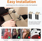 Car Rear Backseat Extra Multifunctional Drink Cup Holder Organizers With Tissue Storage Box Organizer & Hooks For Car Seat Back.Beige