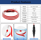 Flexible Car Hood Light Strip, 79 Inches Dynamic LED Daytime Running Light for Car, Truck, SUV, White Light,Easy to Install and Waterproof