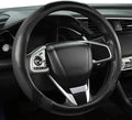 West Llama Carbon Fiber Car Steering Wheel Cover for Honda,Anti-Slip, Full Surround Breathable Leather Auto Protector(Black o