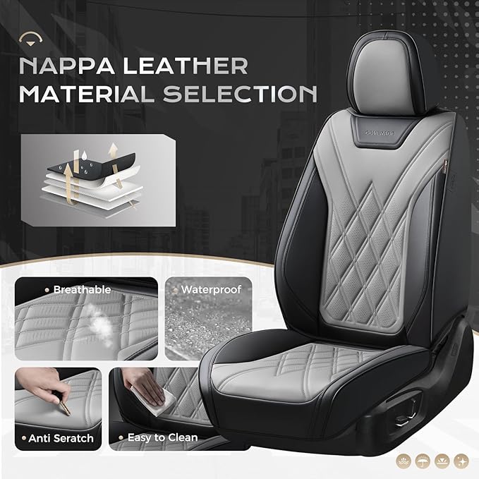 Coverado Car Seat Covers, Front Covers for Cars, Car Seat Cover Front Seats, Automotive Seat Cover, Waterproof, Leather Car S