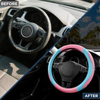 Road Comforts Car Steering Wheel Cover - Microfiber Leather Steering Wheel Wrap Sports 14.5-15 Inch Steering Wheel Cover Non-