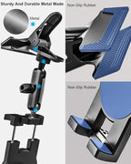 woleyi Tablet Holder for Car Sun Visor - [Metal Magic Arm] 360° Adjustable Car Tablet Mount with Ultra Stable Clamp for iPad Pro Air Mini, Galaxy Tabs, Z Fold, iPhone, Fire, Gopro, 4.7-11" Devices
