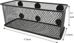 EASEPRES Magnetic Pencil Holder Set of 6 - Black Wire Mesh Storage Baskets Organizer with Strong Magnets - Perfect for Whiteb